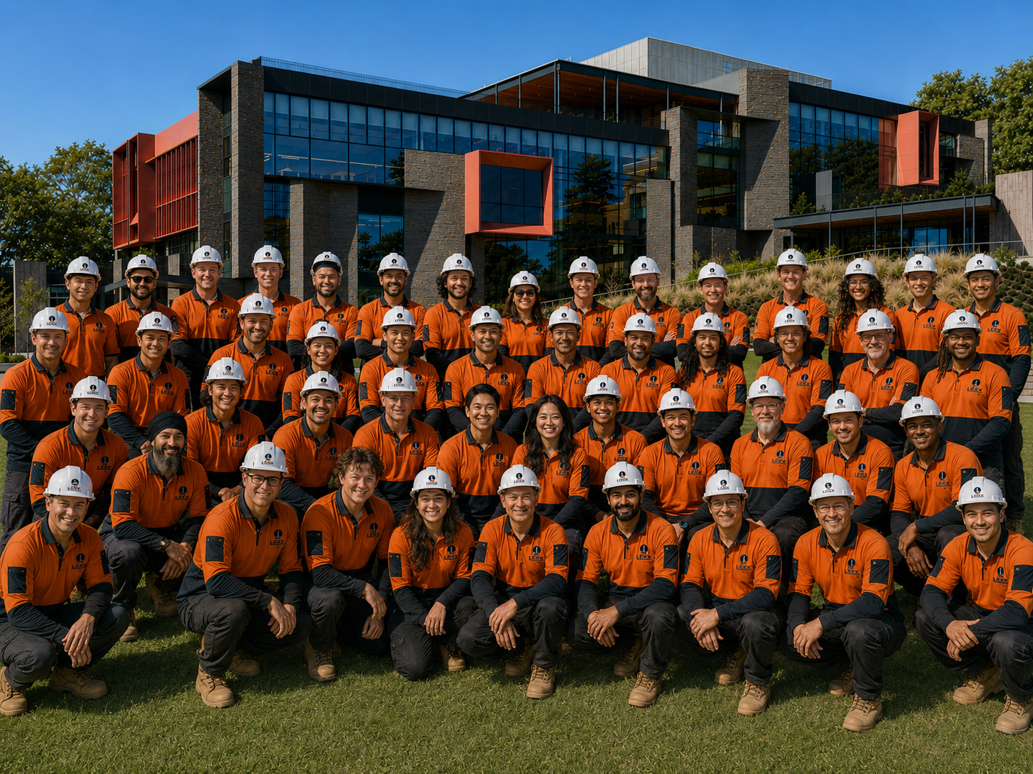 LEXX team on site with hard hats